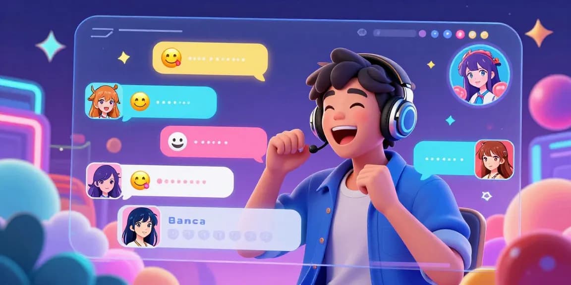 Exciting interaction in AI ecchi chat with vibrant anime avatars and immersive digital environment.