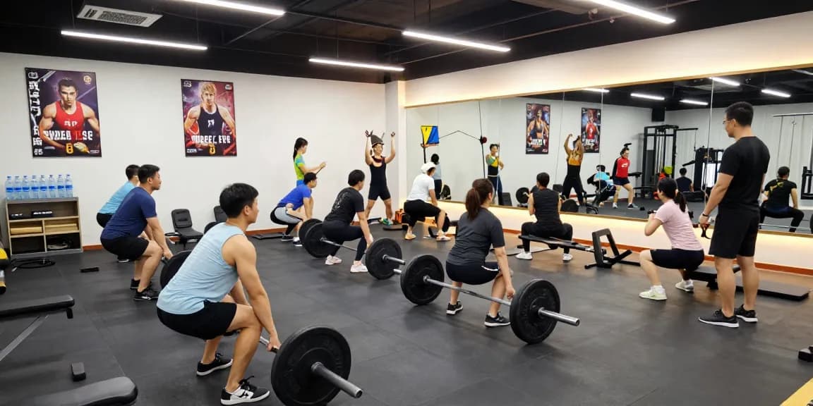 Anabolika Shop customers exercising in a modern gym, showcasing a diverse community dedicated to fitness and muscle building.
