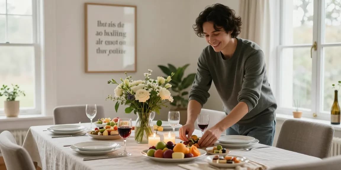 Creating a warm atmosphere for entertaining blogs with beautifully set table and inviting decor.