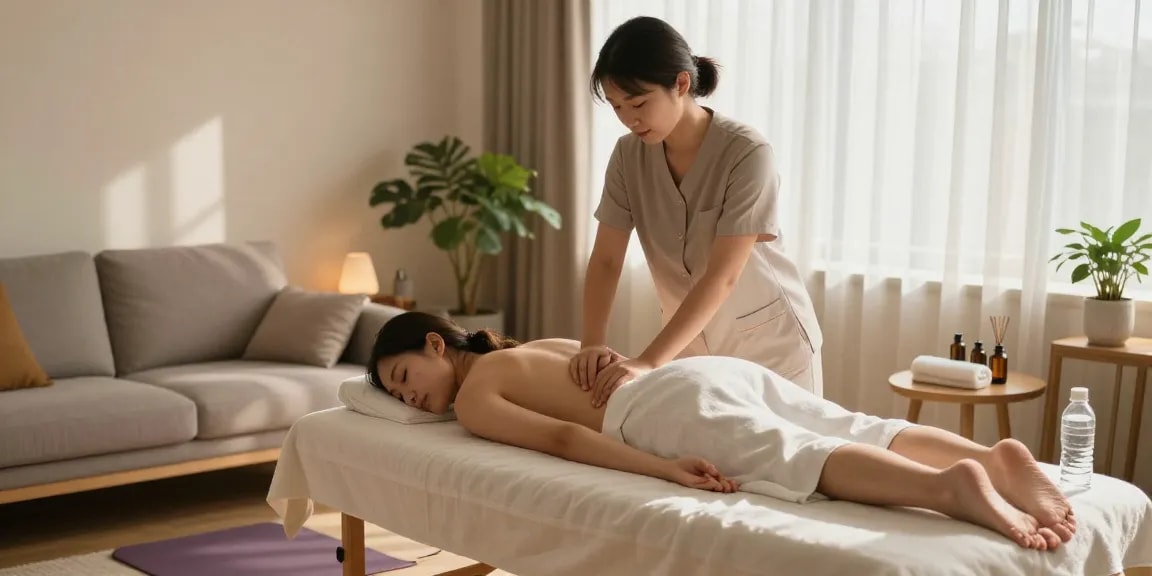 Enjoy a professional 영등포출장마사지 at home with a therapist providing relaxation and wellness in a serene setting.