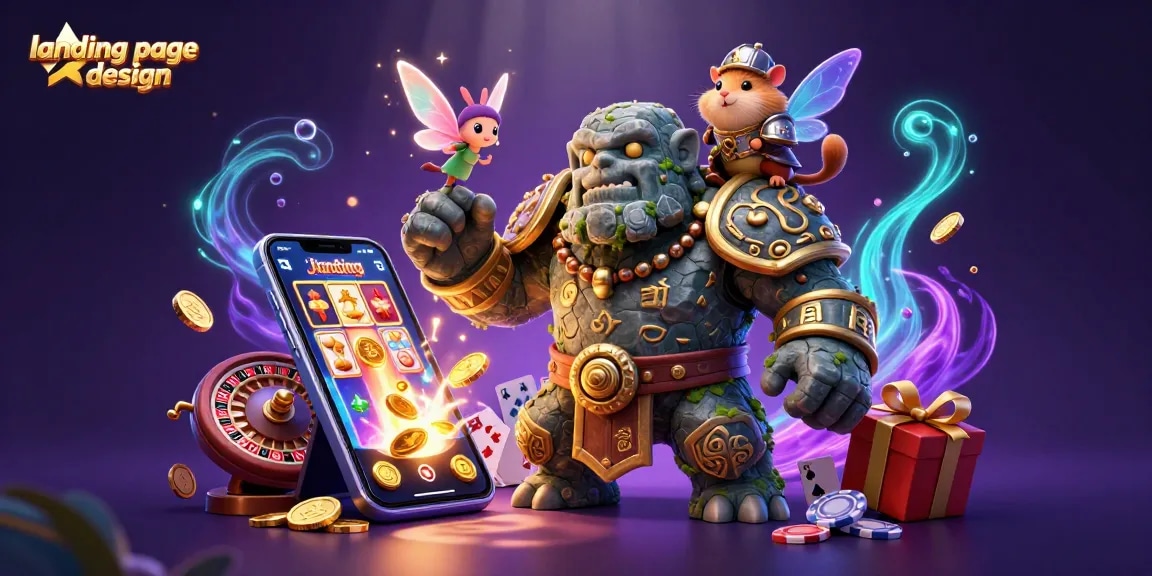 Engage your audience with effective landing page design using captivating casino themes.
