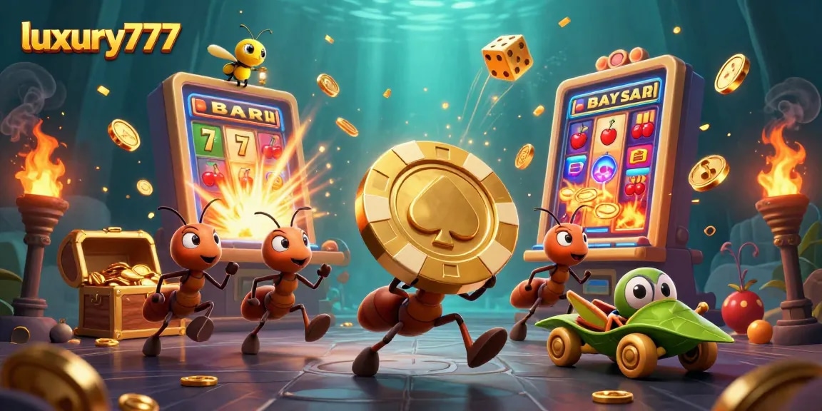Engage with luxury777's thrilling casino adventure featuring ants and exciting gaming elements.