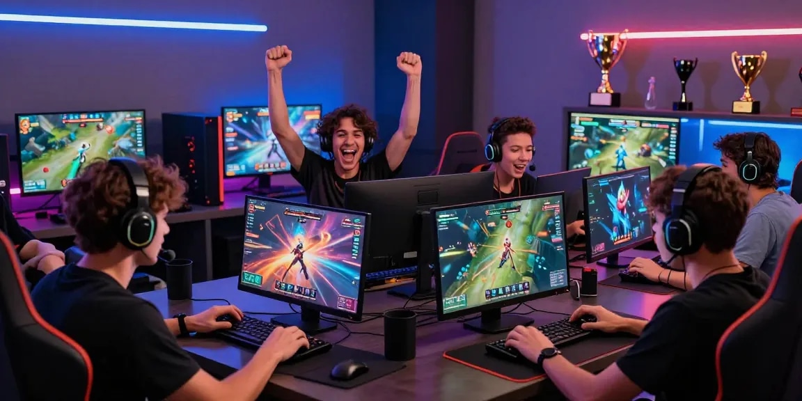 Vibrant gaming atmosphere with players enjoying B52 com online gaming experience, showcasing excitement and interaction.