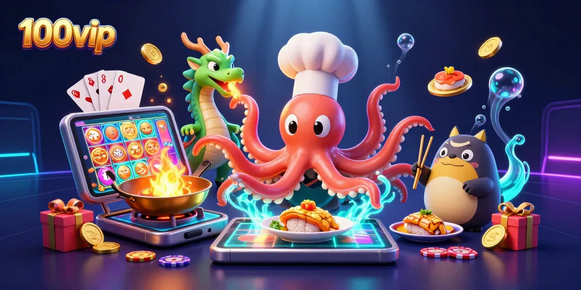 Players winning at 100vip, with animated casino games and vibrant casino elements