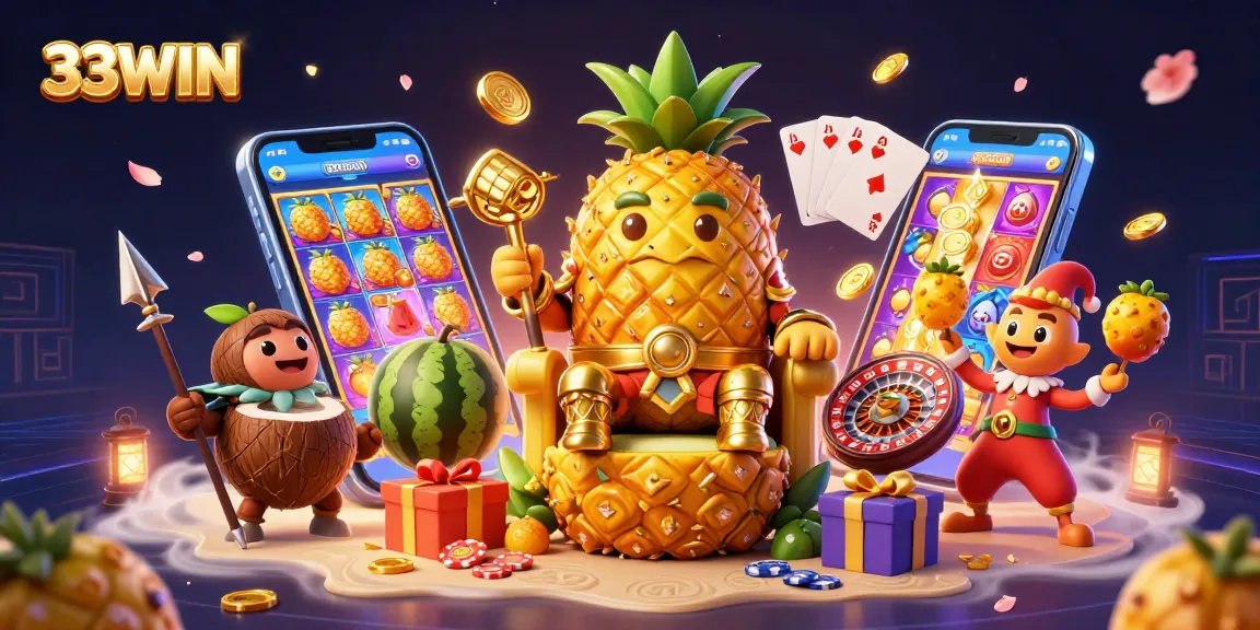 Experience the excitement of 33WIN casino with vibrant 3D characters and dynamic game elements.