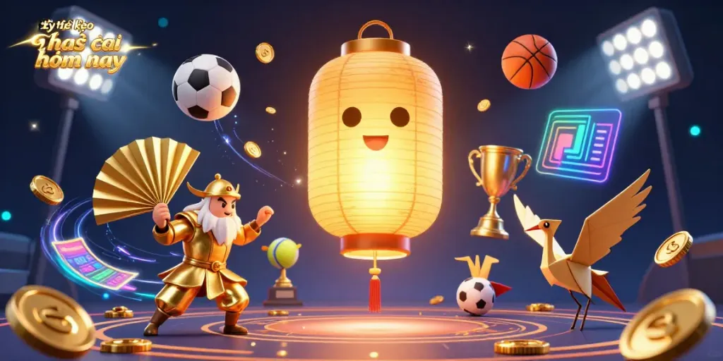 Experience the dynamic action of tỷ lệ kèo nhà cái hôm nay with vibrant sports betting characters and lively elements.