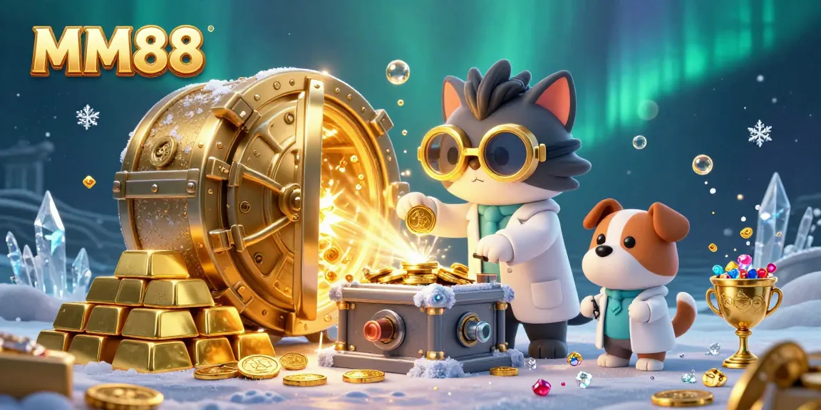 Win big at MM88 with a cartoon-style immersive casino experience featuring dynamic gold treasures and playful characters.