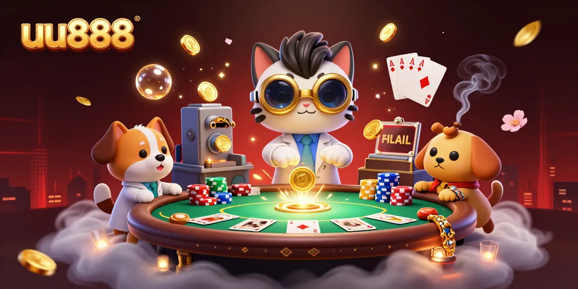 Experience thrilling poker action with uu888 as a mad scientist cat creates a fortune in a casino lab.