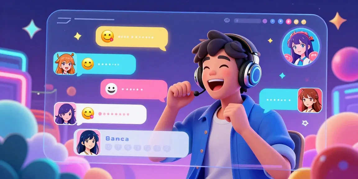 Exciting interaction in AI ecchi chat with vibrant anime avatars and immersive digital environment.