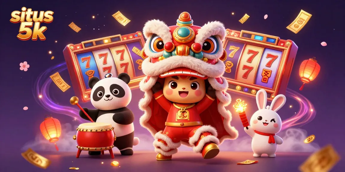Play slots with situs 5k - a vibrant 3D casino adventure with lucky characters and dynamic game elements.