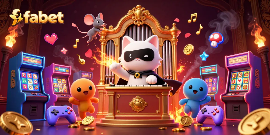 Experience fabet's thrilling casino ambiance with a whimsical 3D illustration of fun characters and gaming elements.