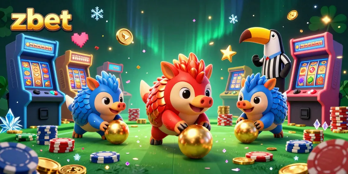 Engage with zbet's thrilling casino atmosphere featuring pangolins in action.