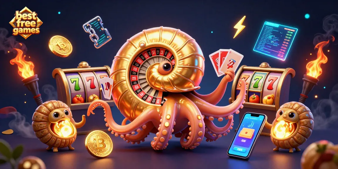 Spin and win with the best free slot games in an immersive 3D casino illustration.
