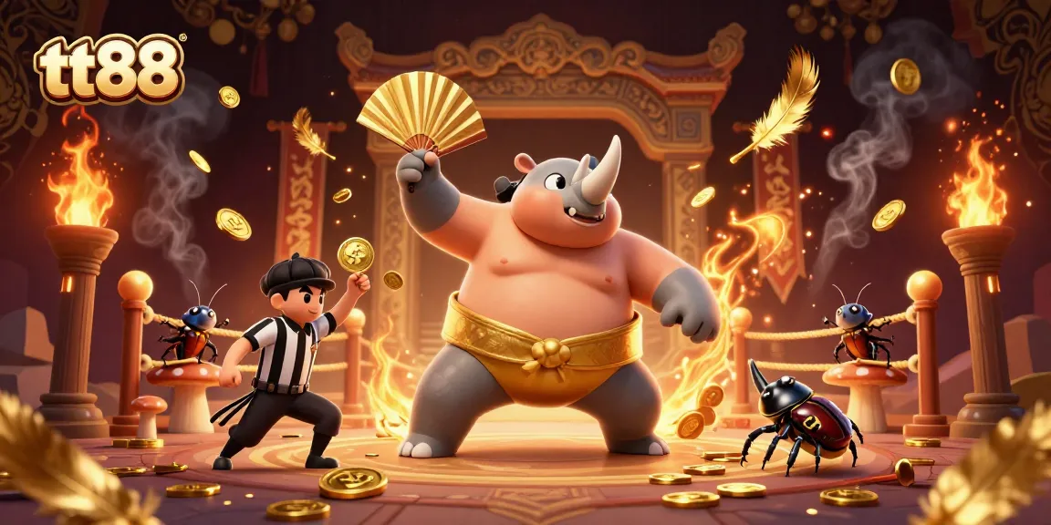 Experience the thrill of tt88 casino games with vibrant cartoon champions amidst golden coins flying