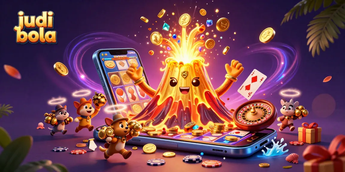 Experience thrilling judi bola action as a golden volcano erupts coins, gems, and adventure.