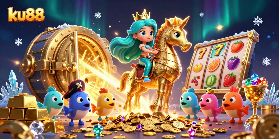 Experience thrilling adventures at ku88 with a vibrant mermaid princess scene full of treasure!