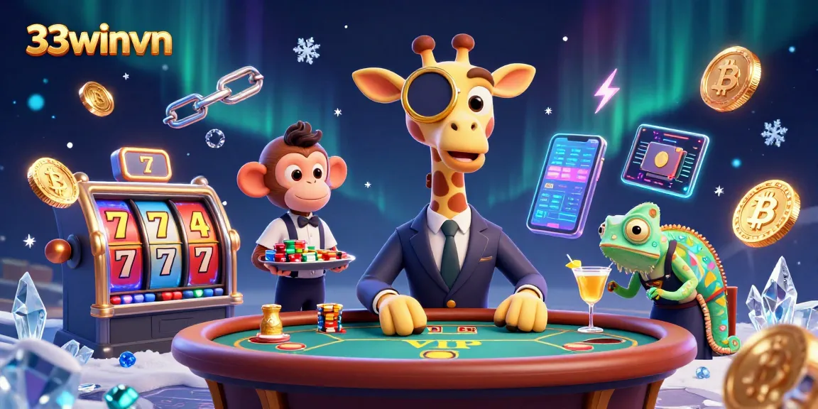Experience thrilling moments with 33winvn at an exciting casino scene showcasing colorful gaming elements.