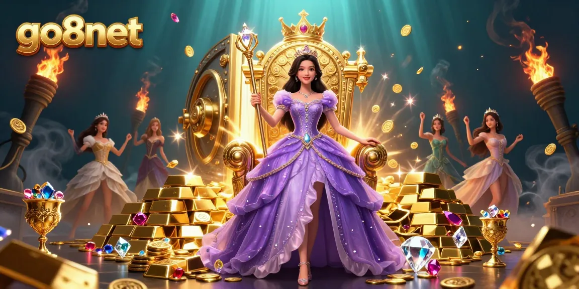 Engage with the exciting treasures and games at go8net, showcasing a glamorous casino experience.