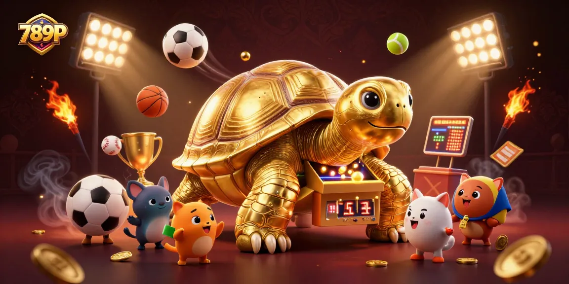 Experience thrilling gameplay at 789P with a lively scene featuring a golden tortoise pinball machine.
