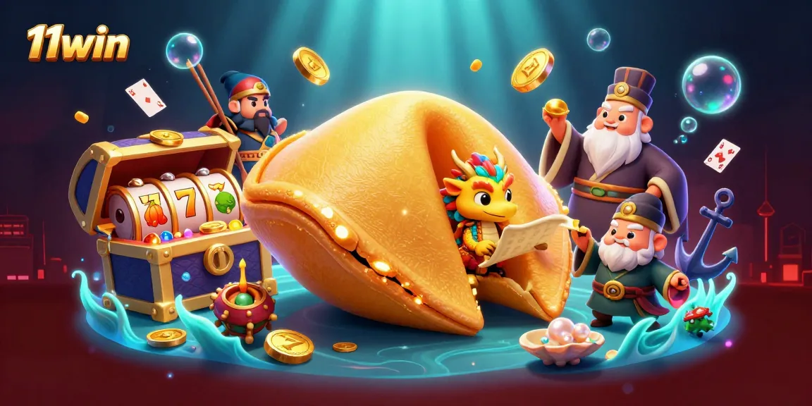 Experience thrilling gameplay with the 11win giant fortune cookie and dynamic slot elements in a mesmerizing scene.