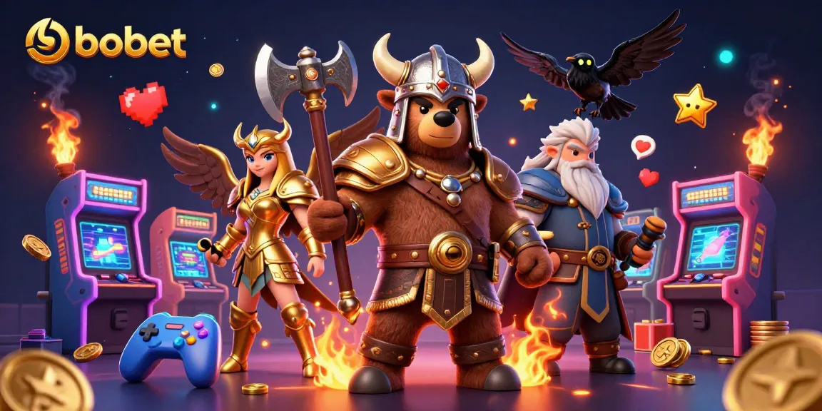 Experience sbobet excitement with a Viking bear, Valkyrie eagle, and gaming elements.