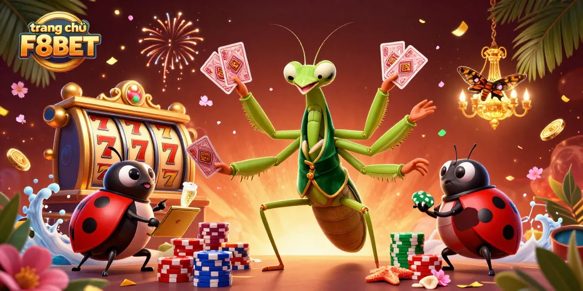 Experience the excitement of trang chủ F8BET with a vibrant 3D casino scene featuring unique characters and engaging elements.
