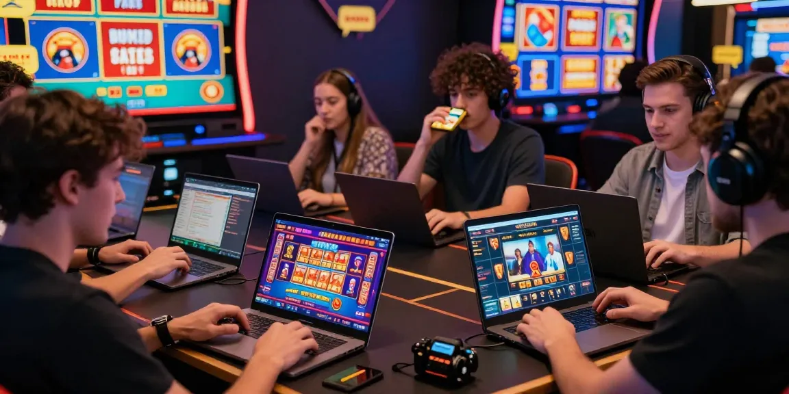 Players enjoying 68gamebai on multiple devices in an exciting online gaming atmosphere.