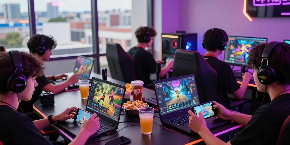 Exciting gaming scene at HITCLUB with passionate players immersed in vibrant games and modern technology.
