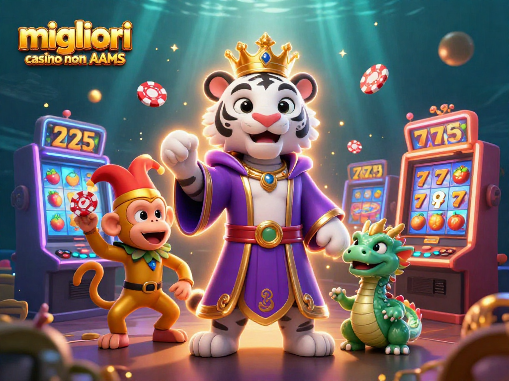 I migliori casino non AAMS presentano una scena vivace con un elegante tigre e un drago di giada.
