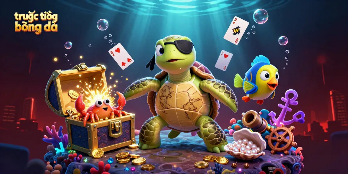 Experience trực tiếp bóng đá action with vibrant underwater characters amidst treasure and game elements.