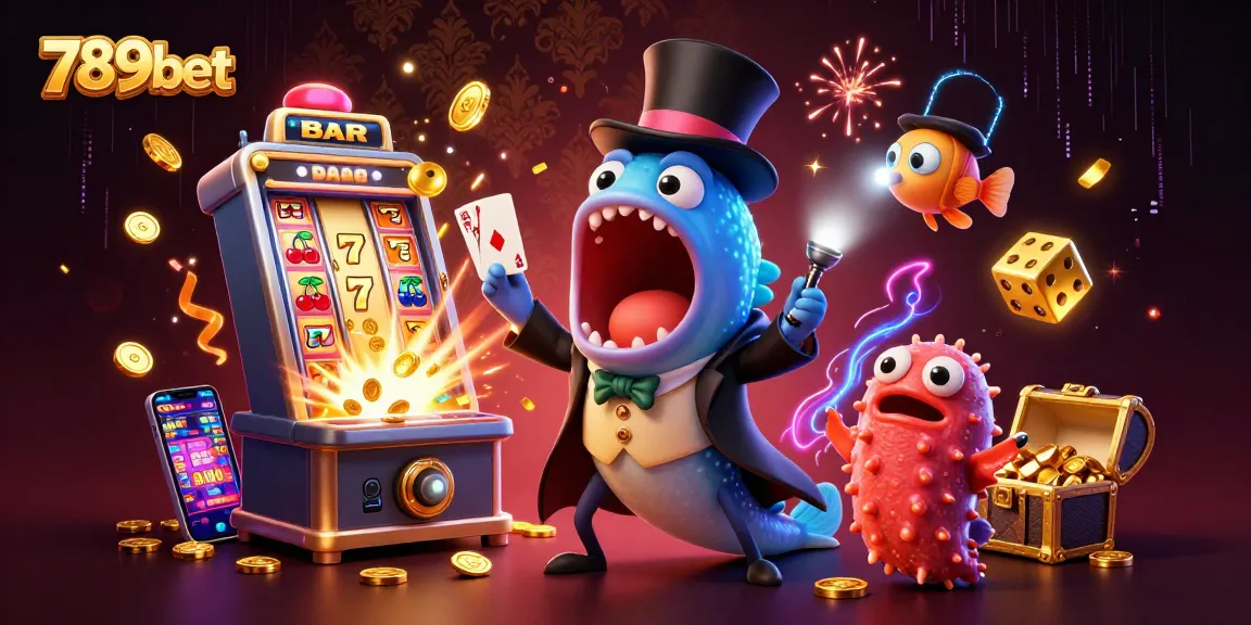 Engaging scene of 789bet casino with bioluminescent eel performing tricks among vibrant gaming elements.