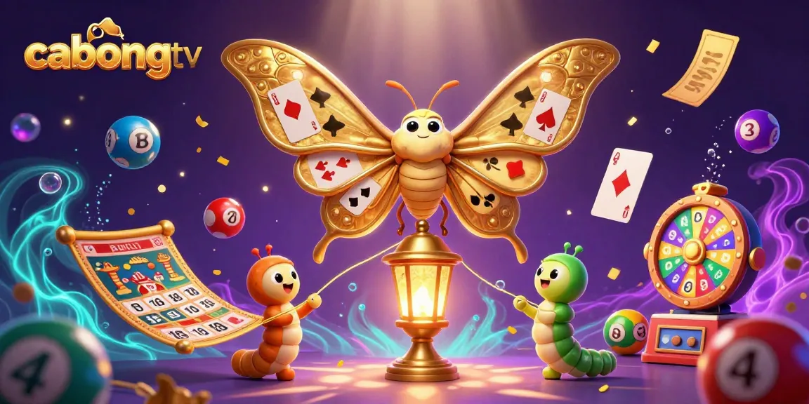 Experience cabongtv's vibrant lottery scene with colorful elements and golden details.