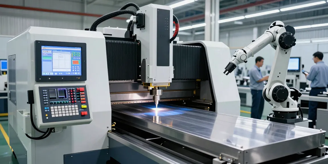 CNC press brake machine operating in a high-tech facility, demonstrating advanced software development and automation technology.