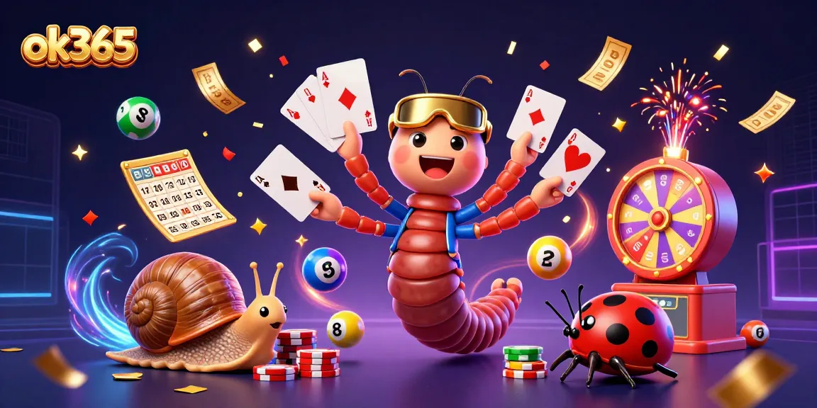 Engage in thrilling games at ok365 with vibrant illustrations showcasing exciting casino elements.