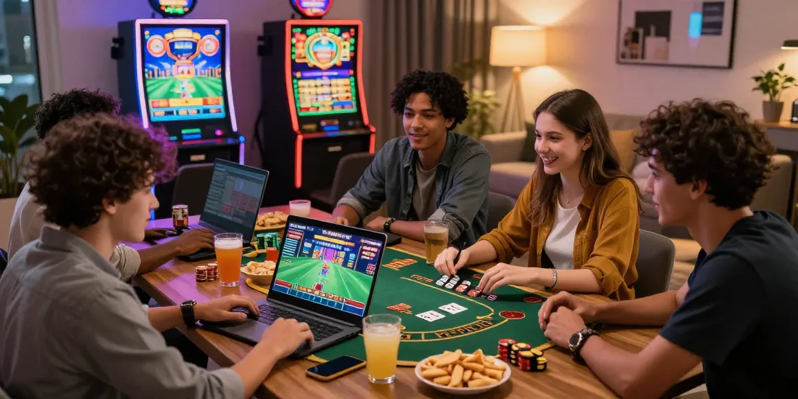 Engaging online gaming moment with friends enjoying slots and Blackjack at https://pinup-casinoparaguay.com/
