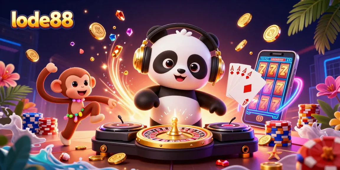 Experience exciting gameplay with lode88, featuring vibrant 3D casino characters amidst dynamic gaming elements.