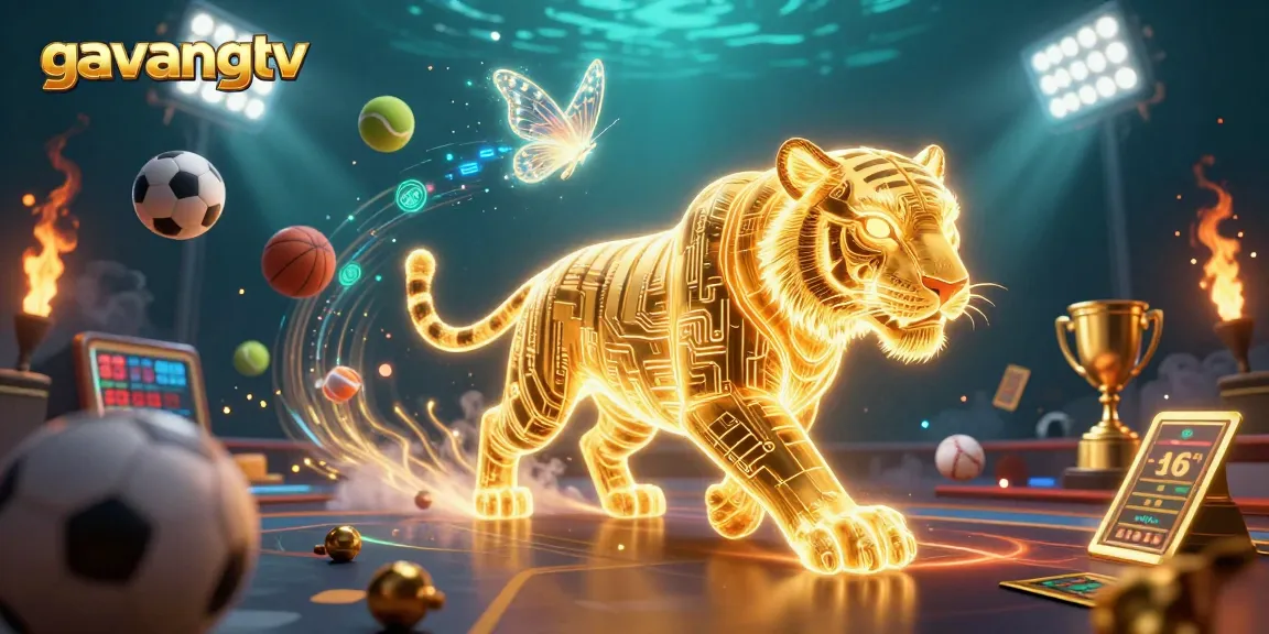 Experience the vibrant action of gavangtv in a dynamic casino-inspired digital illustration.