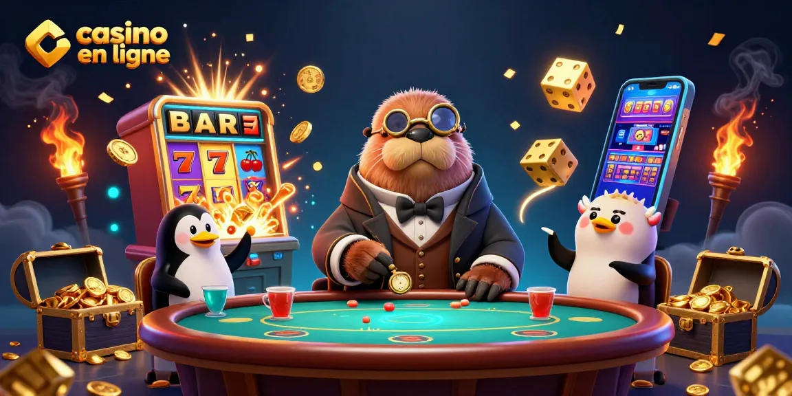 Jouez au casino en ligne avec des personnages animés dans une scène immersive pleine d'action et de jackpots.