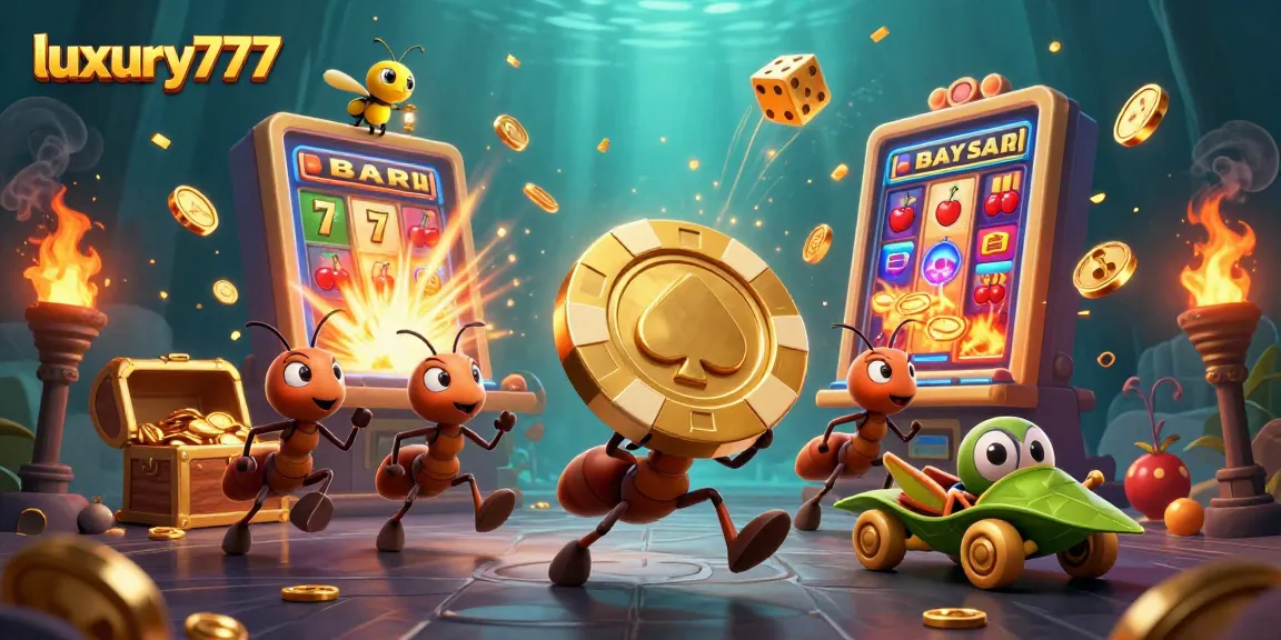 Engage with luxury777's thrilling casino adventure featuring ants and exciting gaming elements.