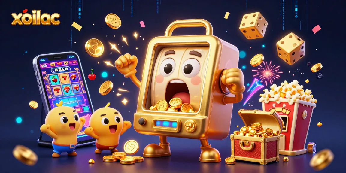 Xoilac engages players with a stunning jackpot experience featuring golden slot machines and exciting winning moments.