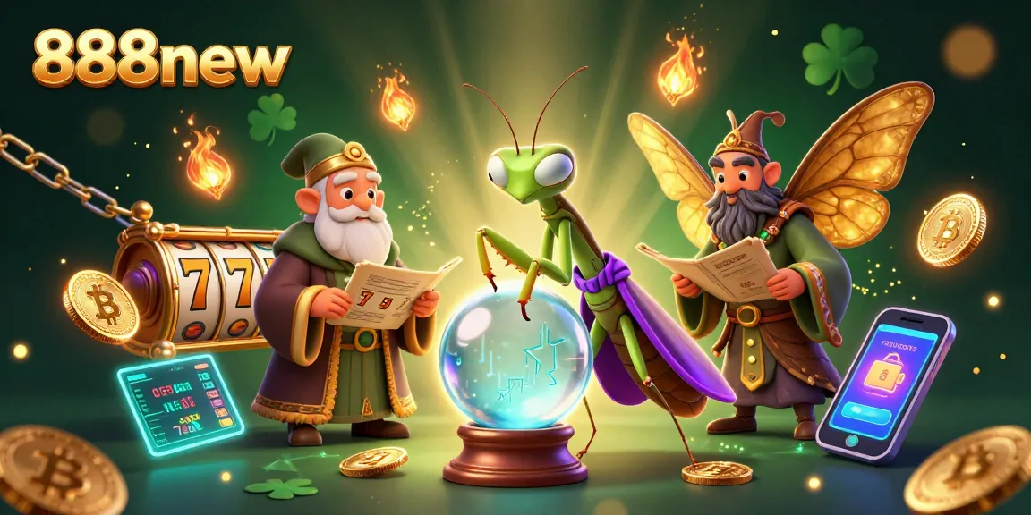 Engage with 888new's dynamic gaming experience featuring vibrant slot action and mystical characters.