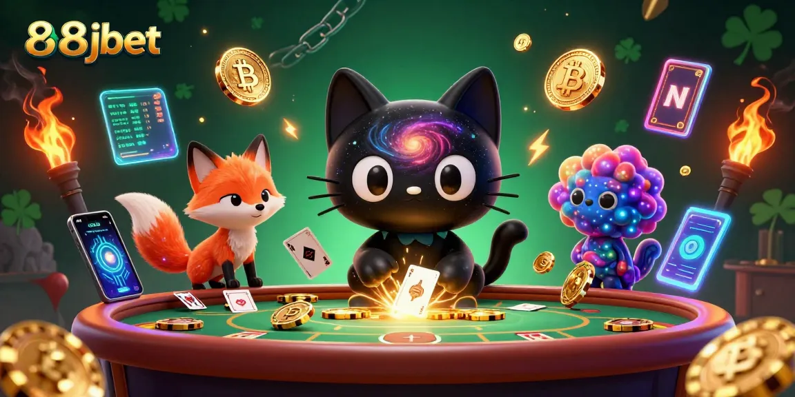 Win big with 88jbet’s cosmic gaming experience featuring unique characters and vibrant crypto elements.