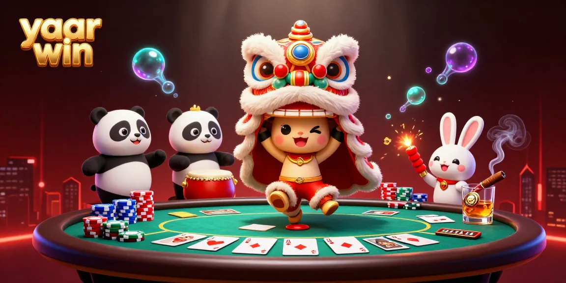 Engage with the yaar win action at a vibrant virtual casino scene with lively characters.
