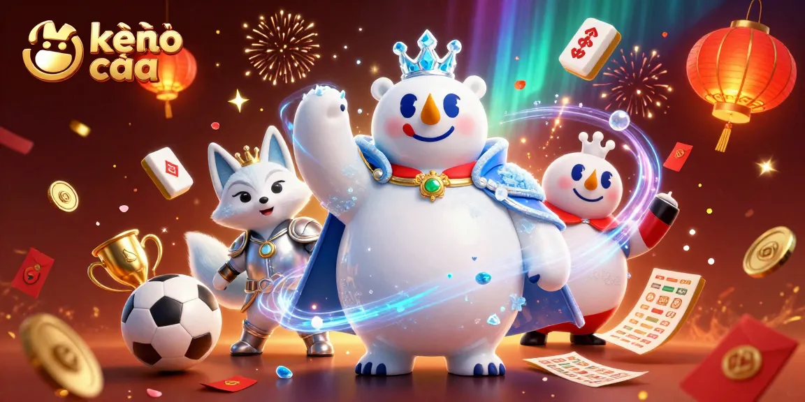 Engage in kèo nhà cái with our dynamic illustration featuring sports betting elements and festive decorations.