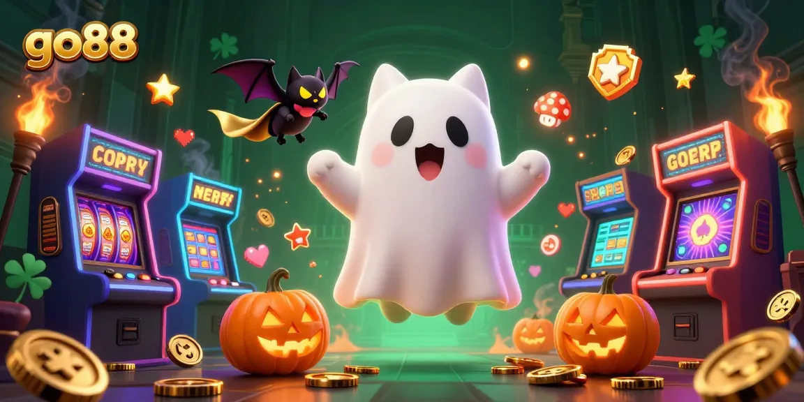 Win big at go88 with friendly ghost characters in a vibrant casino scene filled with glowing games!