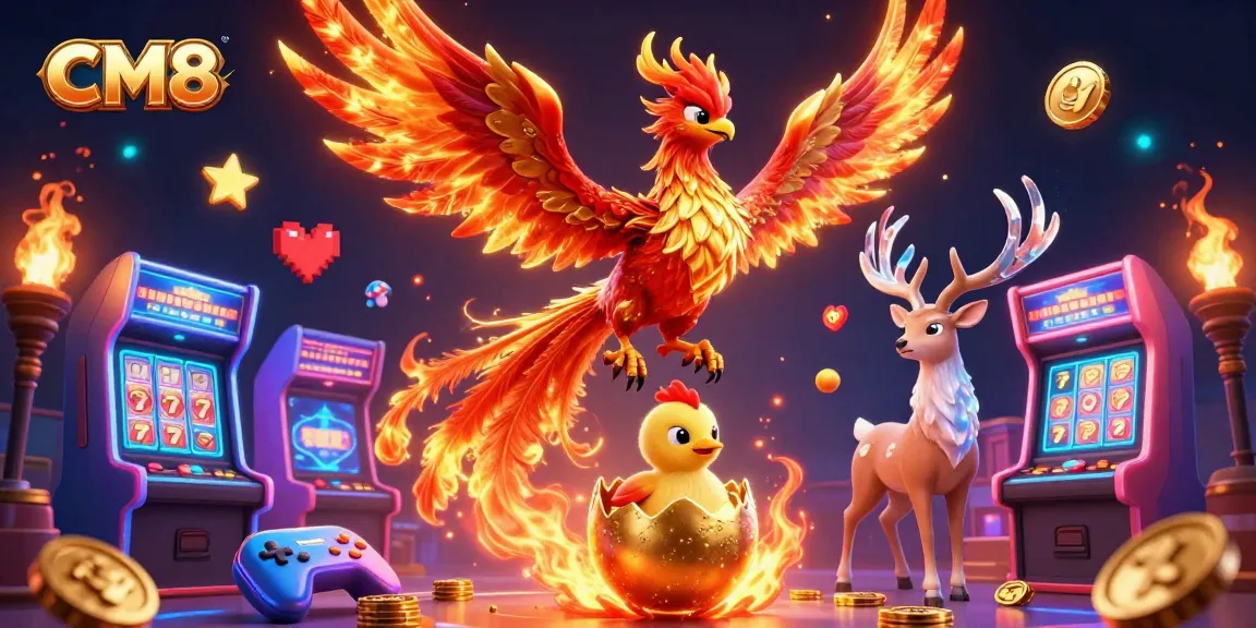 CM8 engages players with high-stakes excitement and colorful animation in a captivating casino illustration.