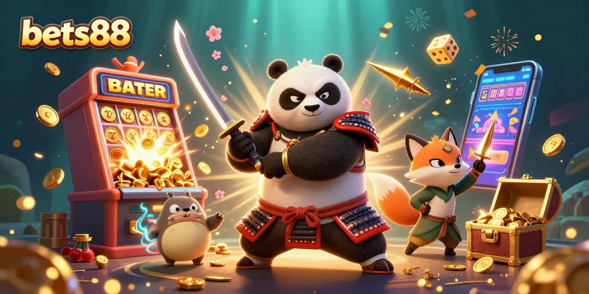 Bets88 slot machine explosion sparks excitement with gold coins and enchanting characters.