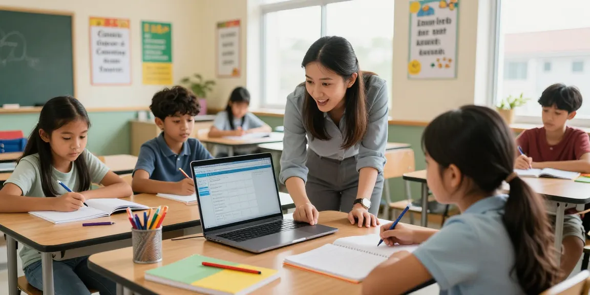 Dynamic classroom using EMStudio, an online teacher planner, showcasing collaborative teaching and learning.