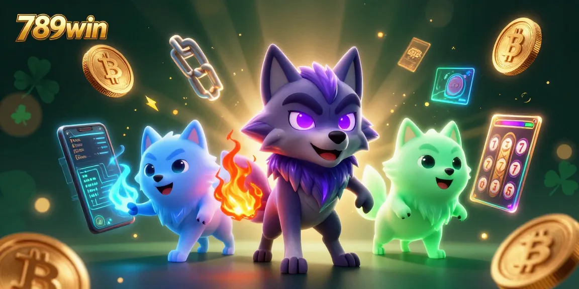 Engage with the exciting 789win slot games featuring neon crypto elements and dynamic wolf characters.
