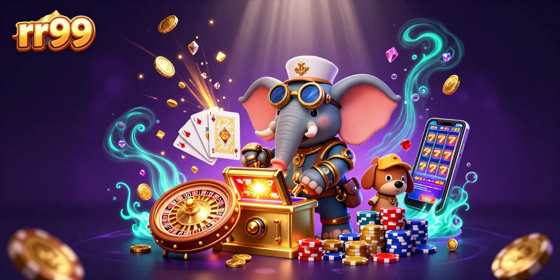 Experience excitement at rr99 with 3D steampunk characters and vibrant casino elements.